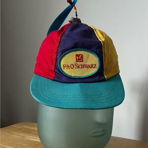 Vintage 1980 FAO Schwarz Multicolor Cap with Logo and working boar propeller